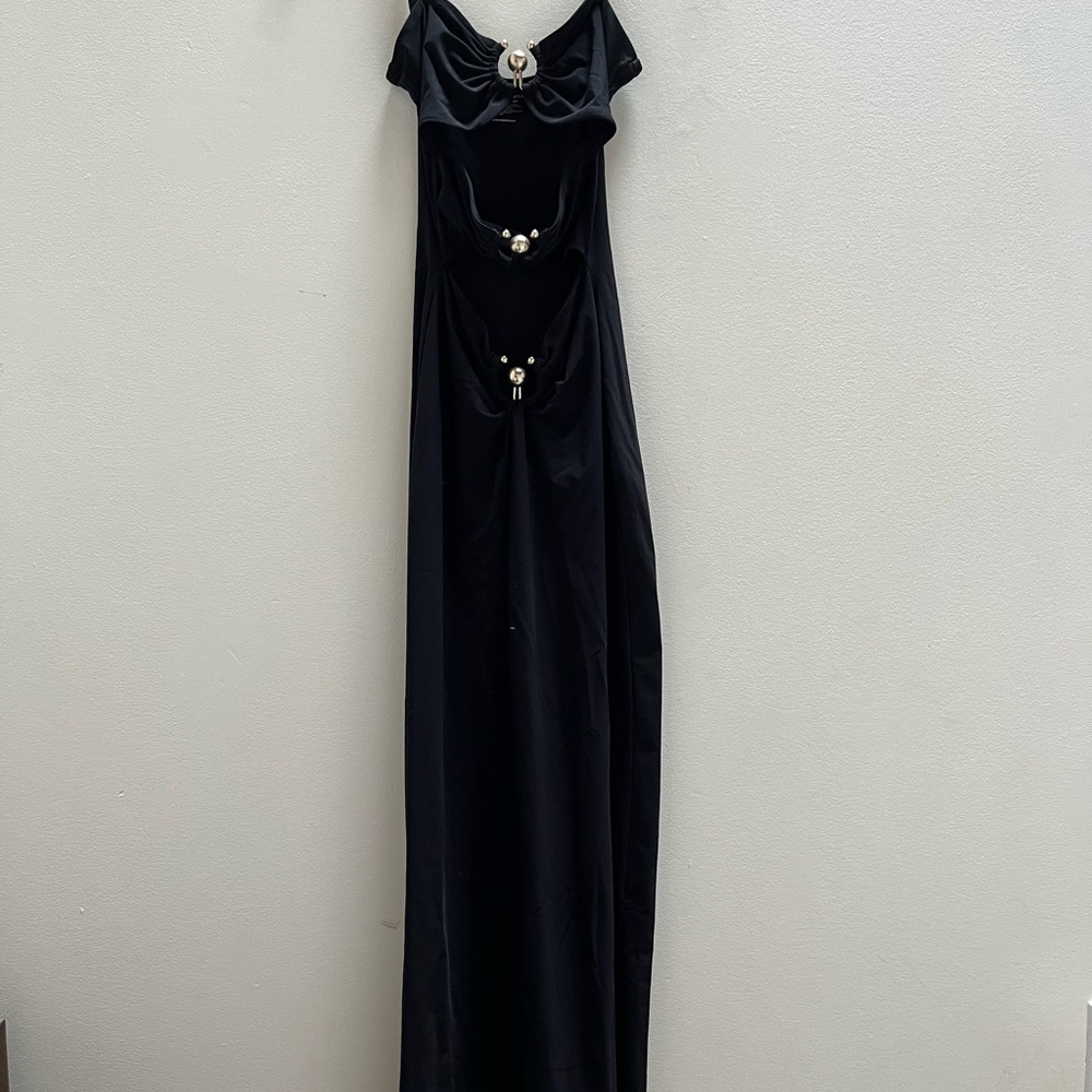 Christopher Esber Black ‘Pierced Orbit’ Midi Dress